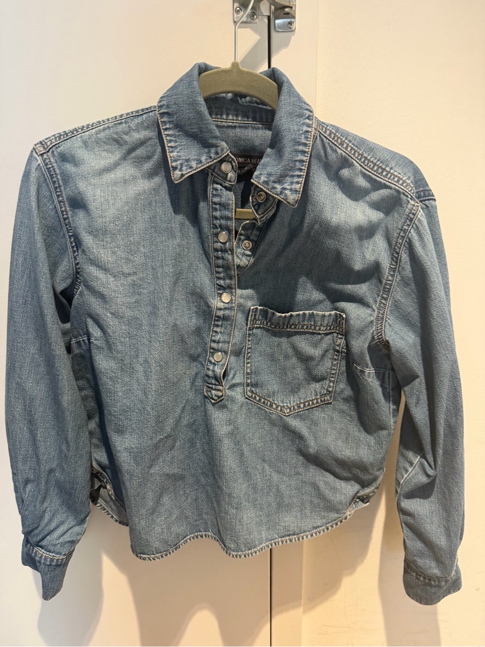 Veronica Beard Denim Popover Top XXS
